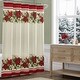 preview thumbnail 1 of 1, Red & White Poinsettia Holiday Shower Curtain - 70x72 70"x72"