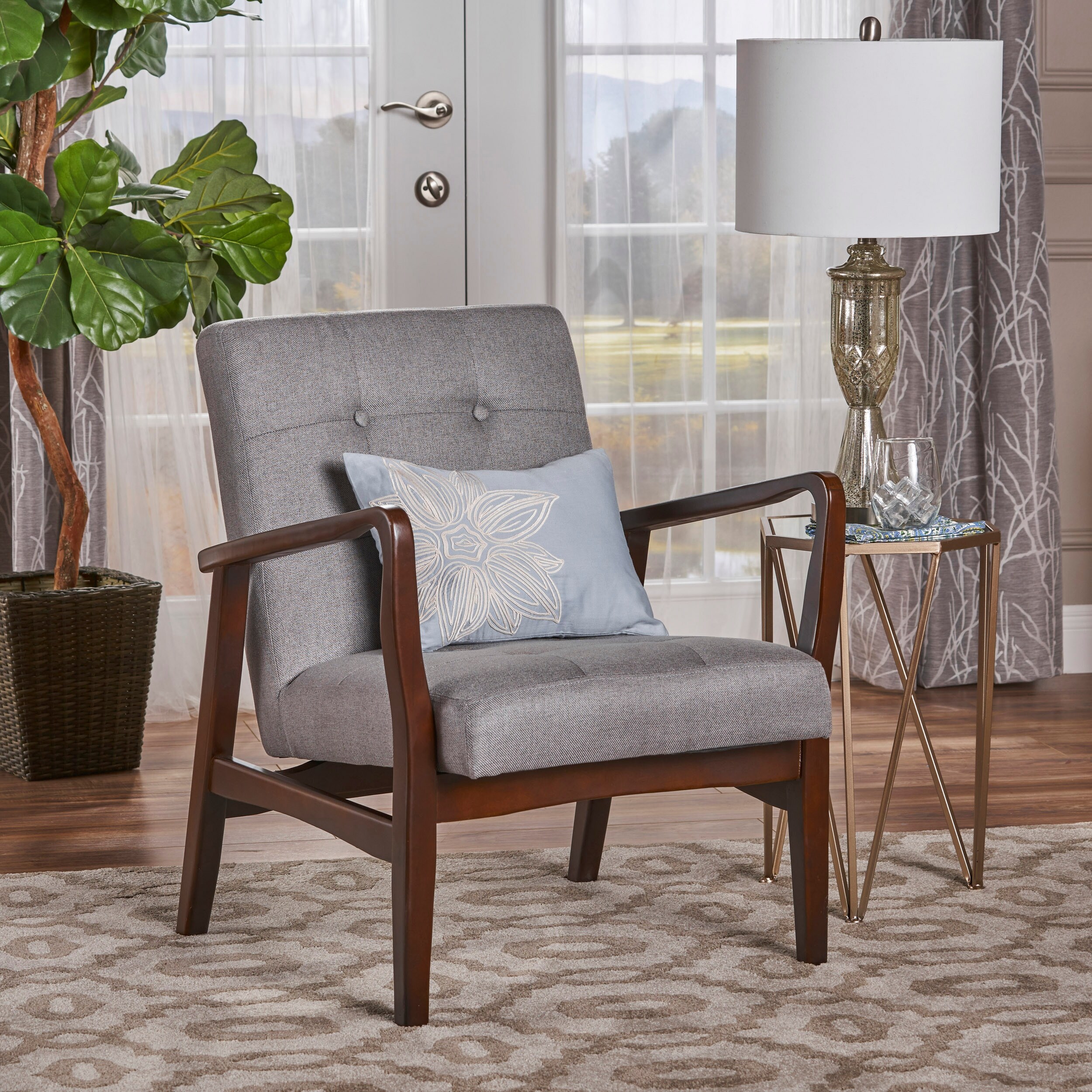 Deep red accent chair sale