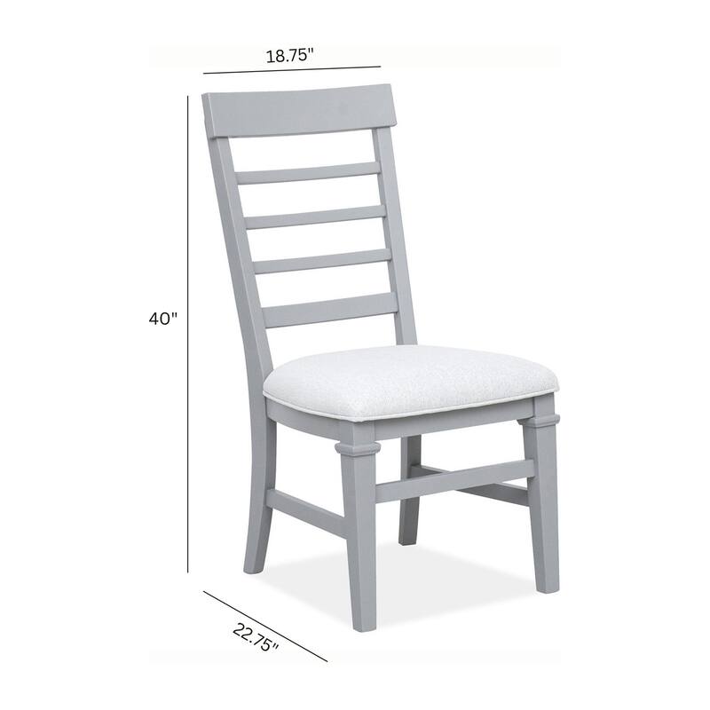 Magnussen Home Charleston Harbor Gray Upholstered Side Chair Two Pack - 18.75''W x 22.75''D x 40''H