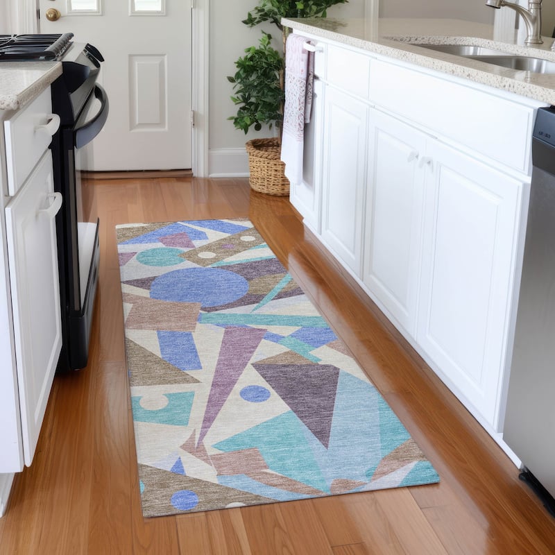 Premium Washable Super Soft Casual Contempoary Mayfield Rug - Mocha - 2'3" x 7'6"