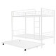 preview thumbnail 13 of 16, White Twin over Twin Size Metal Bunk Bed With Trundle, Can be Divided into Two Beds