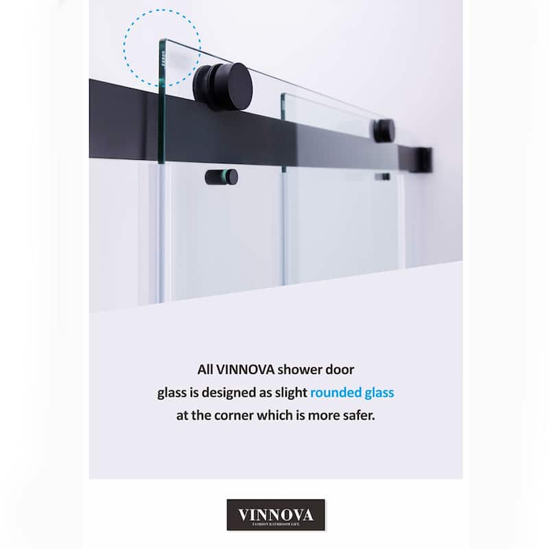 Spezia 56" W x 76" H Sliding Frameless Shower Enclosure,Brushed Gold