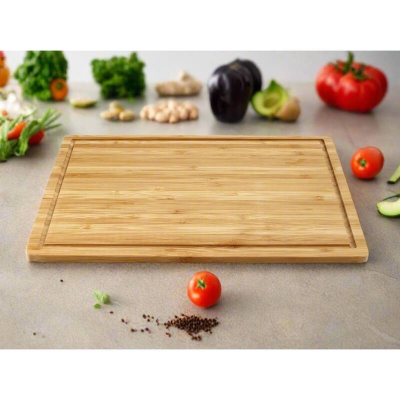 Eco-Friendly Bamboo Cutting Boards with Juice Groove Charcuterie, and Serving - 17.72 x 11.81