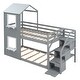 preview thumbnail 6 of 5, Kids Beds Twin Bunk with Storage Stairs & Roof
