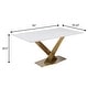 preview thumbnail 45 of 75, Voren Modern Rectangular Dining Table, Sintered Stone/Tempered Glass Top & Stainless Steel Gold Finish Pedestal Base