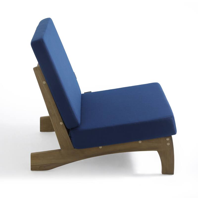 3-piece Outdoor Patio Teak Wood Club Chairs with Side Table