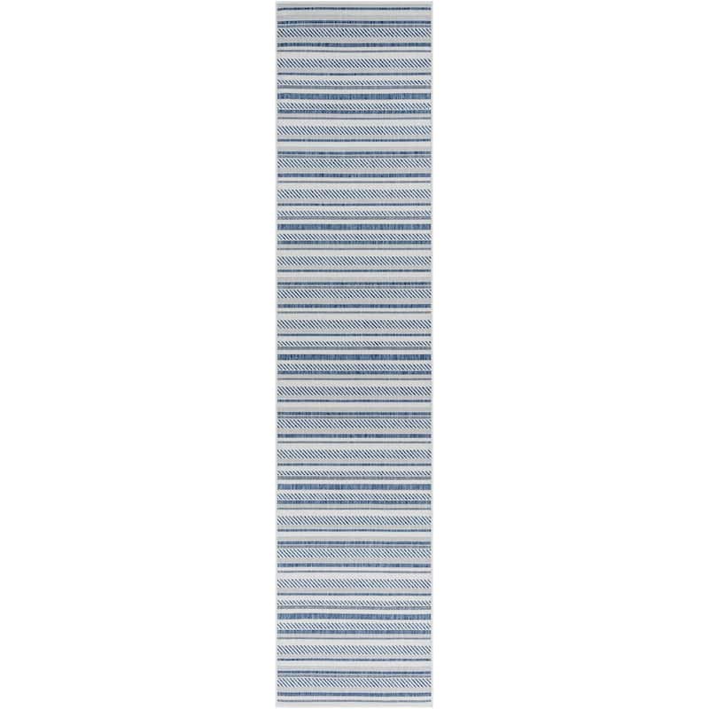Livabliss Eagean Bohemian Stripe Outdoor Area Rug
