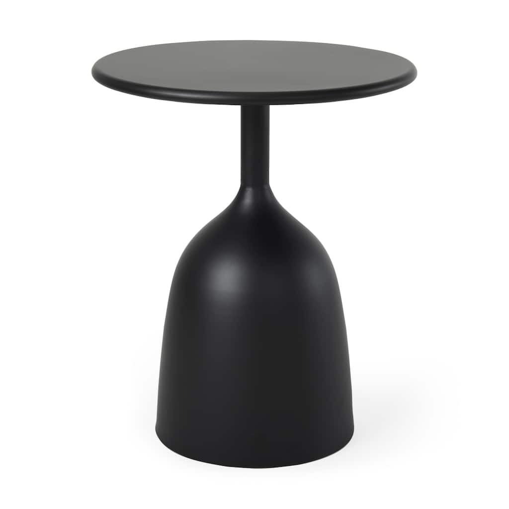 Talulla Matte Black Iron Round Accent Table - 16.5" Diameter - 16.5"L x 16.5"W x 19.6"H