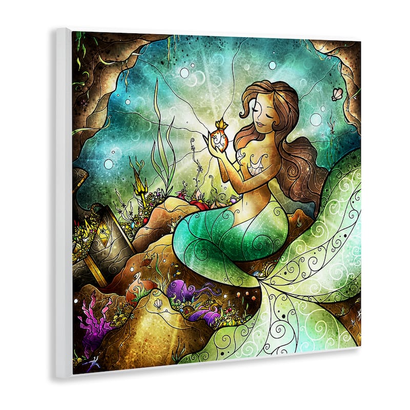 Stupell Detailed Nouveau Mermaid Wall Plaque Art Design By Mandie Manzano