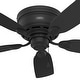 preview thumbnail 4 of 8, Hunter 42" Low Profile IV Flush Mount Ceiling Fan and Pull Chain, Matte Black - Traditional, Transitional