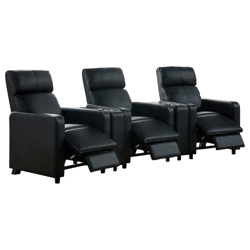 Toohey Black Upholstered Tufted Recliner Living Room Set