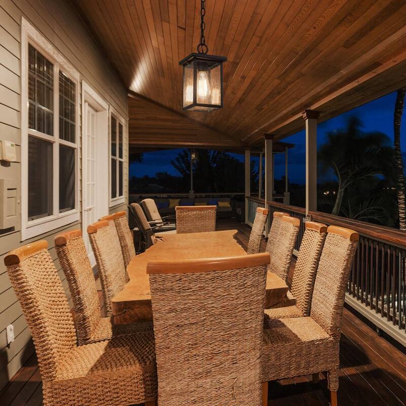 Modern Farmhouse Black 1-Light Outdoor Wall Sconce Glass Patio Lantern