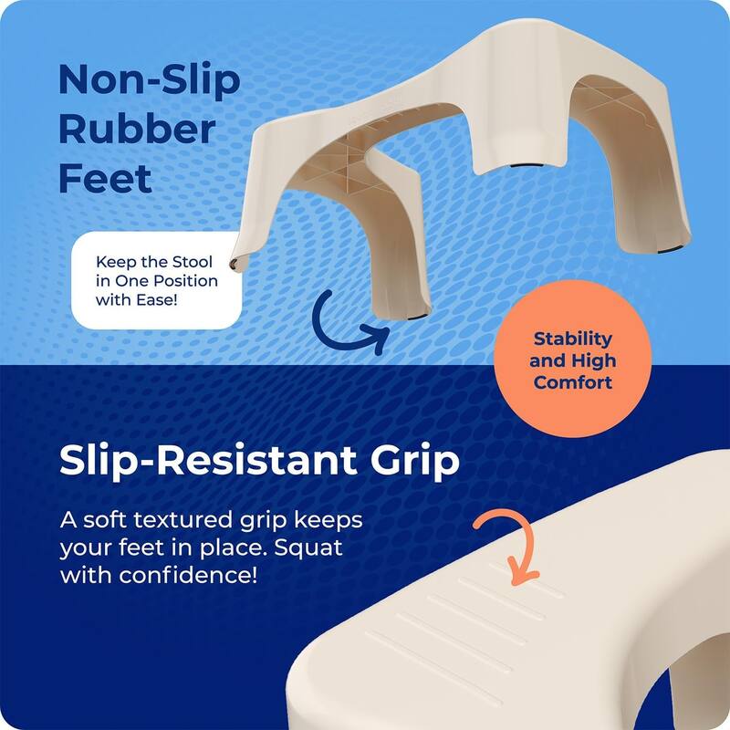 Squatty Potty Simple Bathroom Toilet Stool, Buttercream 7 Inch Ergonomic Stool - Posture-Enhancing Bathroom Footrest