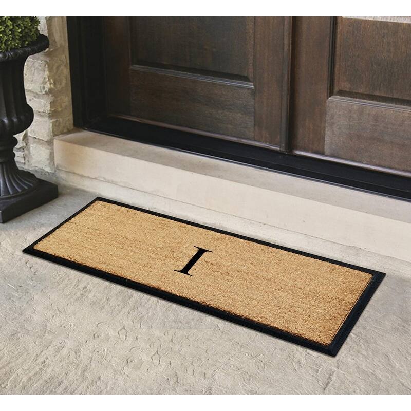 A1HC Rubber/Coir Molded Monogrammed Double Doormat 18"x48"
