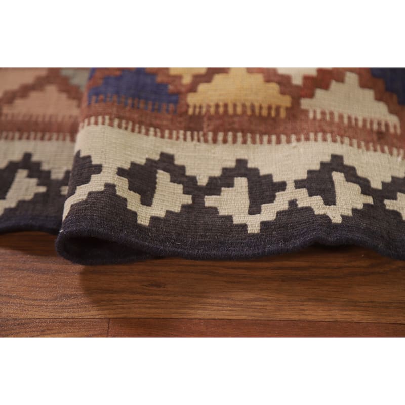 Kilim Qashqai Persian Antique Area Rug Hand-Woven Wool Carpet - 4'7"x 9'1"