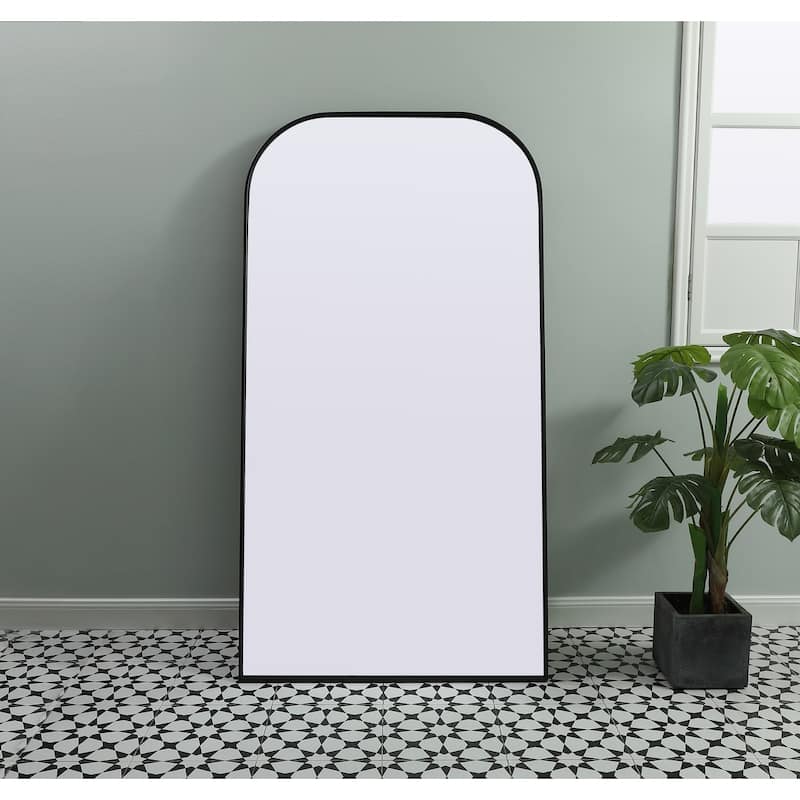 Indigo Home Metal Frame Arch Full Length Mirror 35x66 Inch