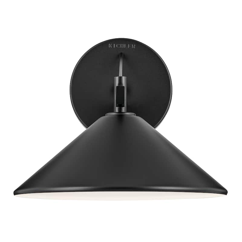 Kichler Lighting Ripley 10 in. 1-Light Black Outdoor Wall Sconce - 10 in