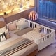 preview thumbnail 12 of 41, Toddler Low-profile Bed with Fences Headboard Footboard and Removable Side Rails for Kids, Girls and Boys Wooden Daybed White - Twin