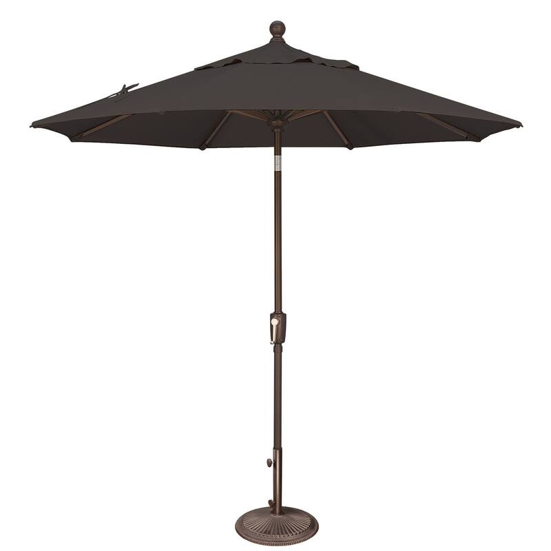 SimplyShade Catalina 7.5-inch Octagon Push Button Tilt Umbrella - Black - Olefin Canopy