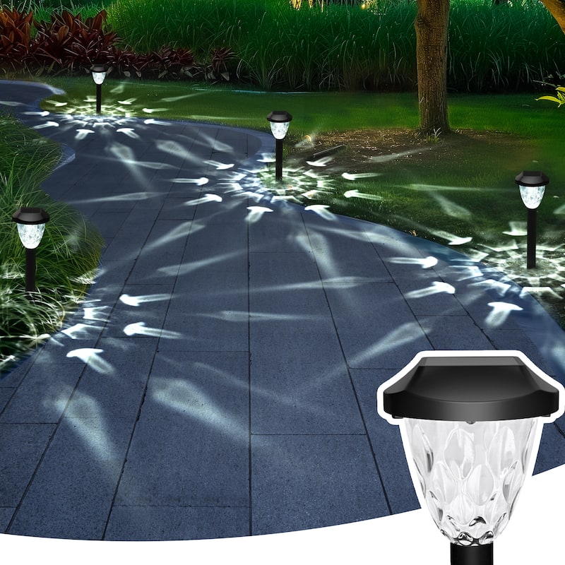 Solar Outdoor Lights, Bright Solar Pathway Lights, Waterproof Solar Lights, Cold White - 8 Pack