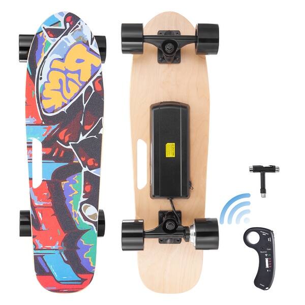 slide 2 of 14, VEVOR Electric Skateboard with Remote,Easy Carry Handle Design,Suitable for Adults&Teens Beginners 9.3 Mph Top Speed & 5 Miles Max