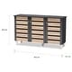 preview thumbnail 8 of 9, Contemporary 3-door Slatted Wood 14-pair Shoe Storage Cabinet