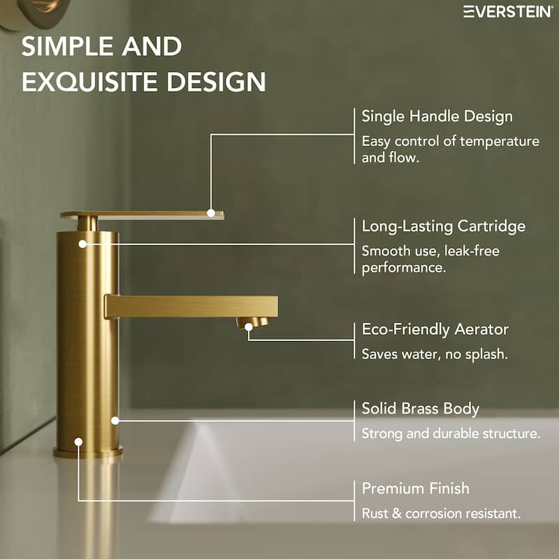 Single Lever Handle Bathroom Sink Faucet Single Hole Basin Faucet