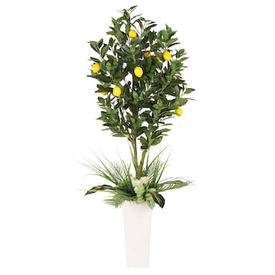 Puleo International 6 ft. Artificial Lemon Tree