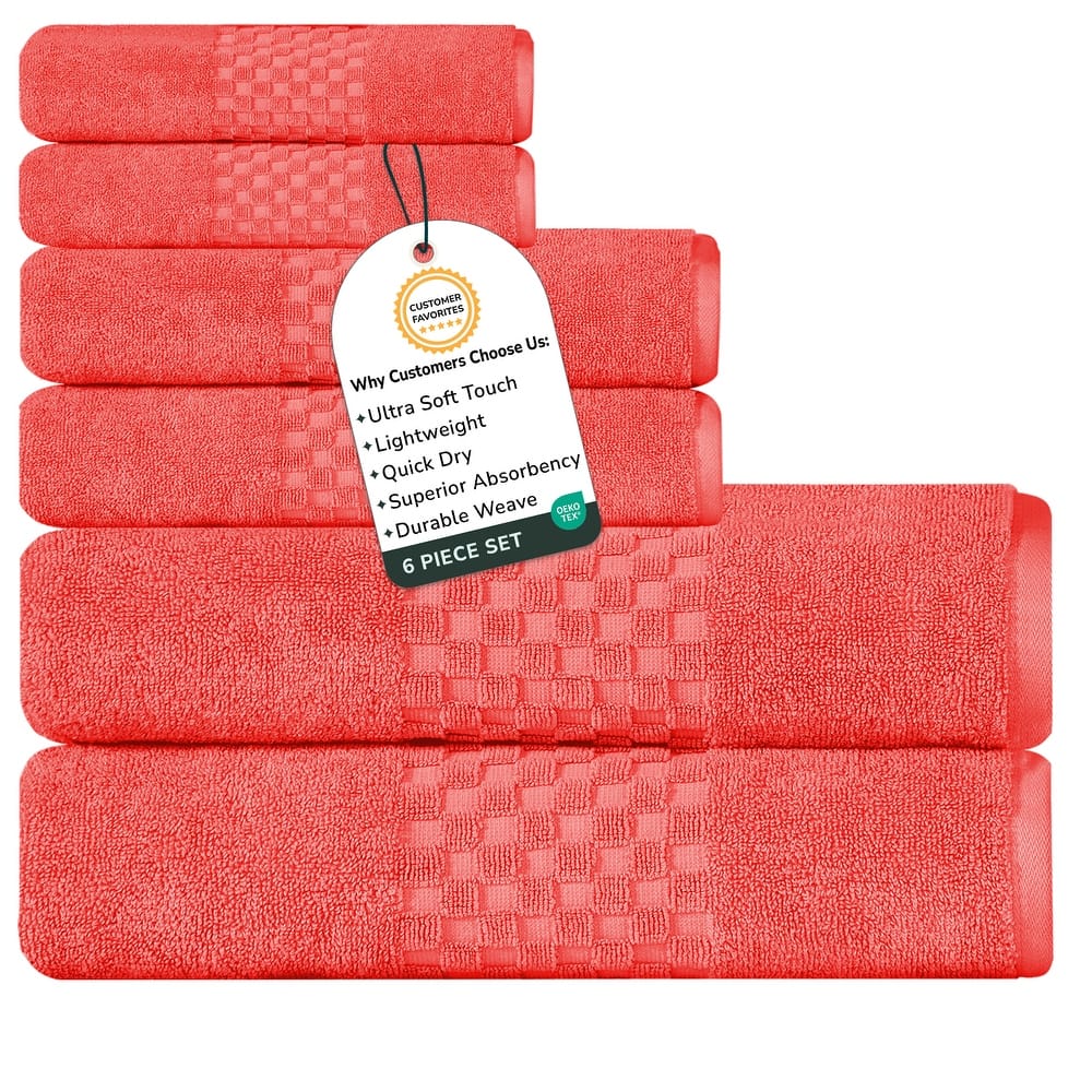 Luxurious Absorbent 650 GSM Combed Cotton 6-piece Towel Set