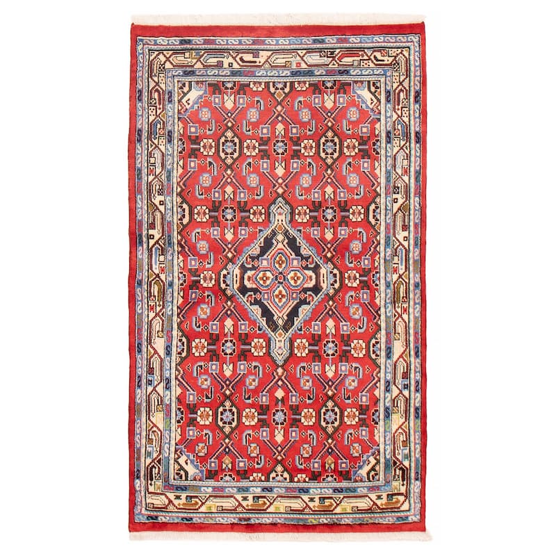 ECARPETGALLERY Hand-knotted Andelz Red Wool Rug - 3'3 x 5'8 - Red - 3'3 x 5'8