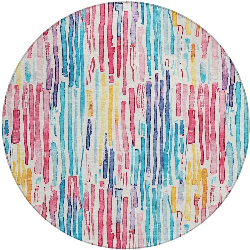 HomeRoots Striped Modern Rectangle Outdoor Rug