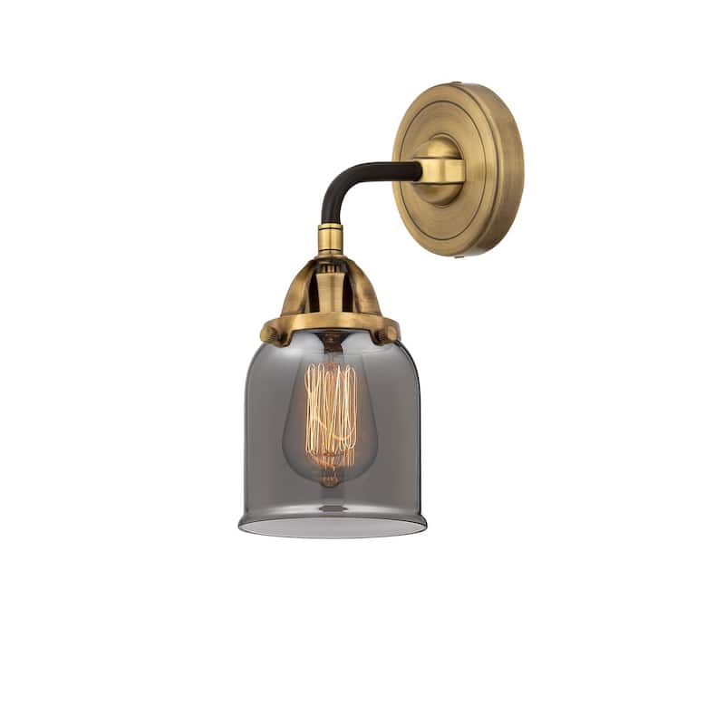 Innovations Lighting 288-1W-11-5 Bell Sconce Bell 11" Tall Wall Sconce - Black Antique Brass / Plated Smoke