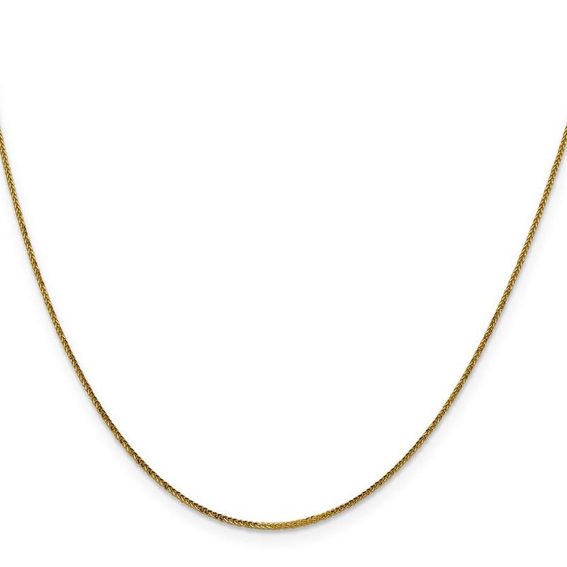 Curata 0.8mm 14k Yellow Gold Lobster Claw Closure Sparkle-Cut Quadra Wheat Chain Bracelet - 9 Inch