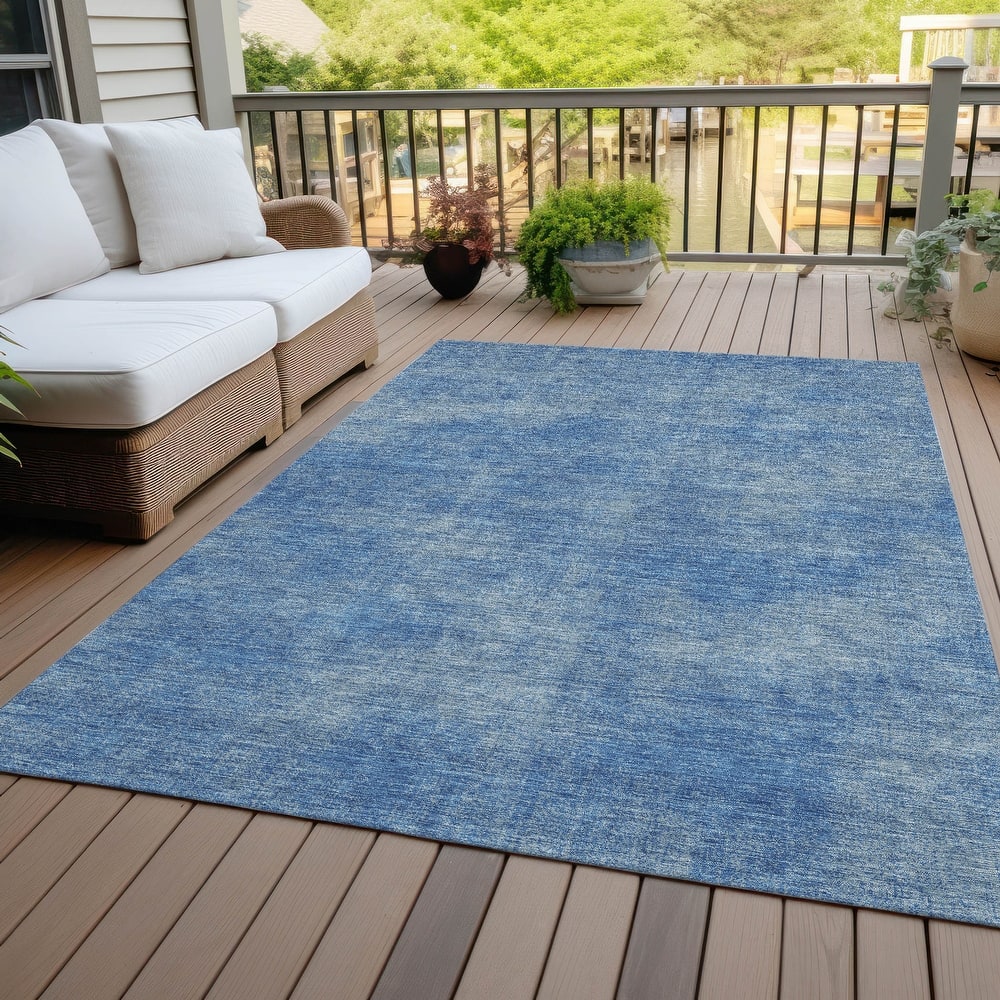 Machine Washable Indoor/ Outdoor Simple Solid Chantille Rug