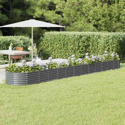 vidaXL Garden Raised Bed Anthracite Powder-coated steel Extra Long - 201.6 x 201.6 x 14.2