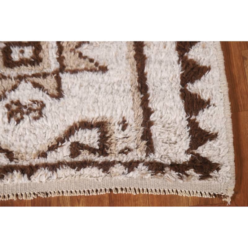 Geometric Anatolian Turkish Runner Rug Handmade Wool Carpet - 3'0"x 11'2"