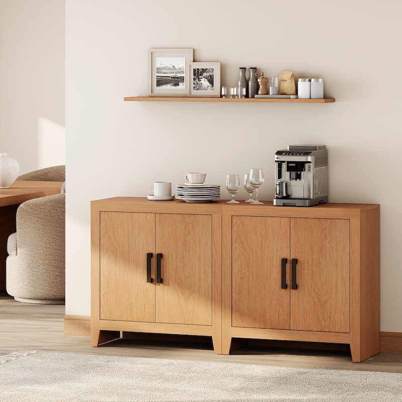 WAMPAT Farmhouse Buffet Cabinet , Versatile Sideboard for Kitchen, Dining & Living Room - 62" Wide - Mocha