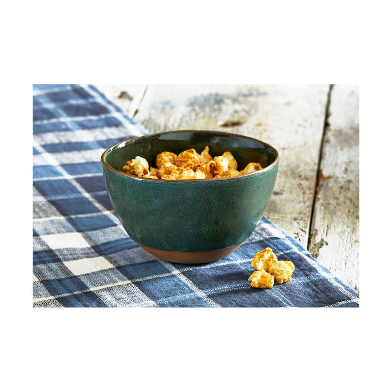 Deep Forest Matte Glaze Ceramic Bowl - 28oz Dark Green Dining & Snack Bowl, Dishwasher Safe, 3.1" H x 5.5" W