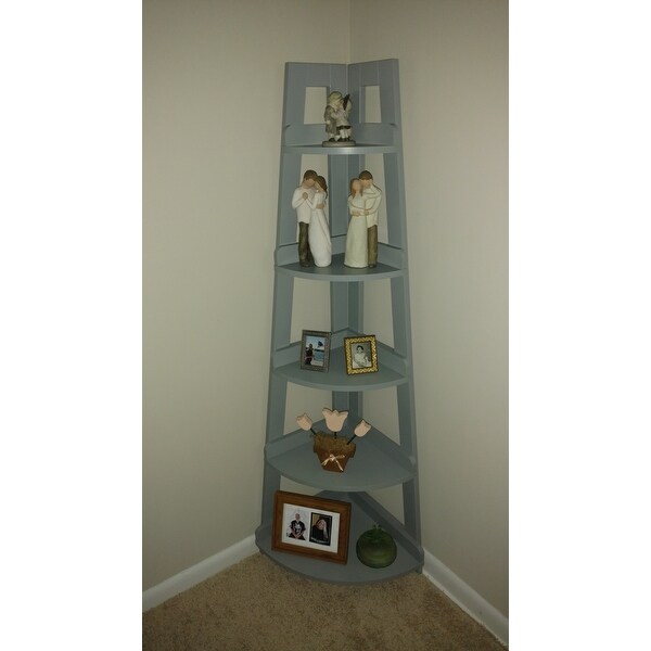 RiverRidge Amery 5-Tier Corner Ladder Shelf, Gray