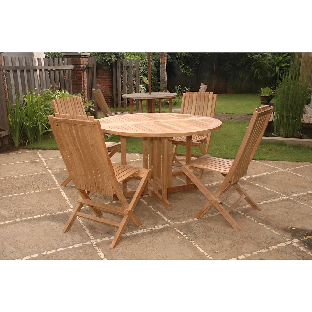 Mountain Lodge Dining Set - 5 Piece Folding Table & Chair Set for Patio Garden