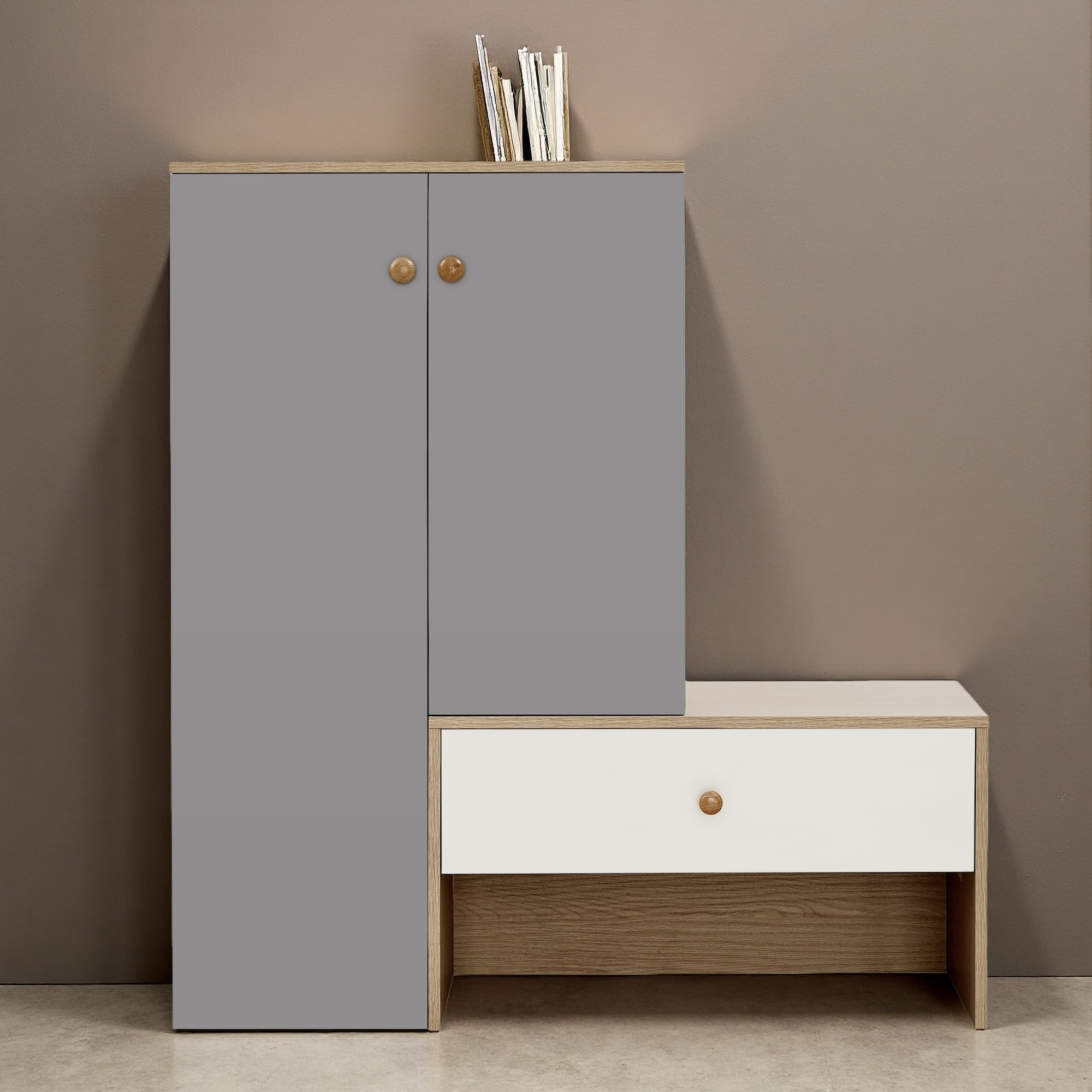 Freestanding Shoe Cabinet with 6-Tier Adjustable Shelves