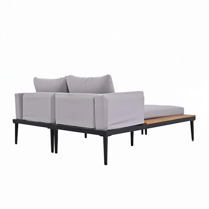 2 in 1 Padded Chaise Lounges for Poolside,Balcony