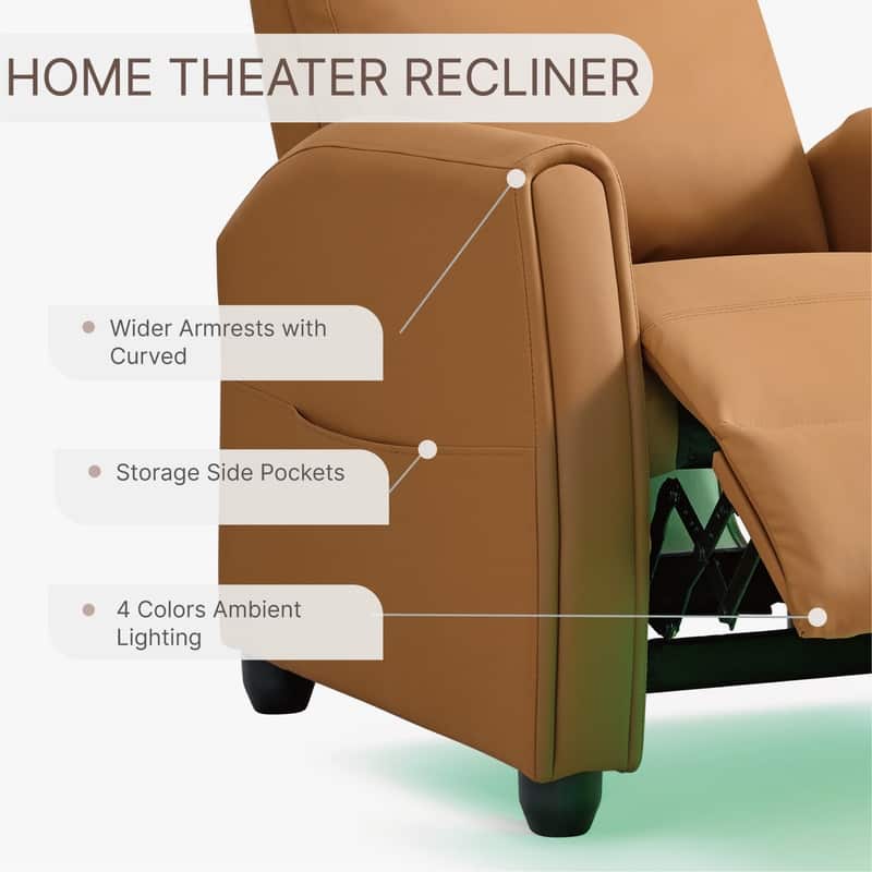 Andrea Recliner Chair with LED Lights, Heating & Massage