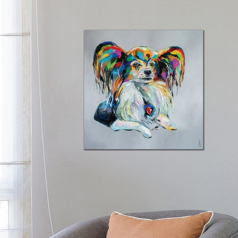 iCanvas "Papillon Dog" by KuptsovaArt Canvas Print - 26x26x1.5