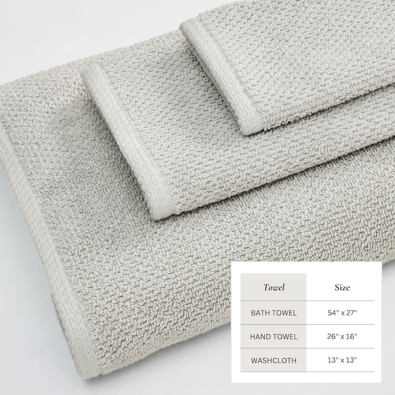 100% Cotton Acacia Collection Ultra Absorbant Popcorn Bath Towels