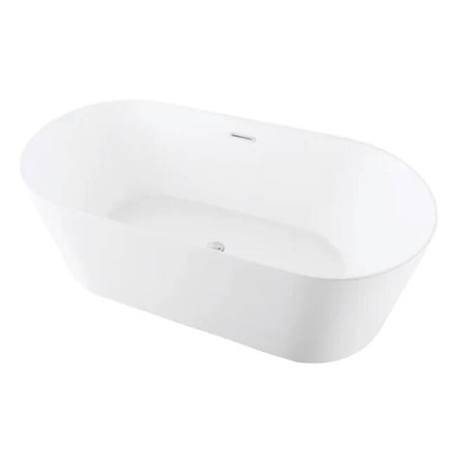Kingston Brass VTOV593023 59-Inch Acrylic Freestanding Tub with Center