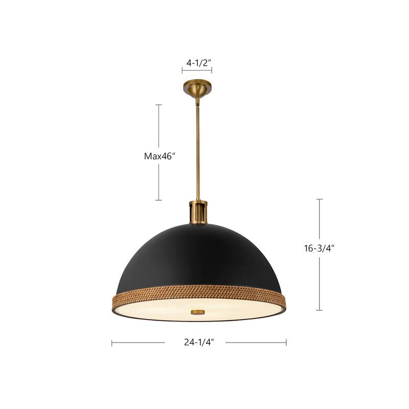 Alora Lighting PD331024 Doral 3 Light 25" Wide Pendant