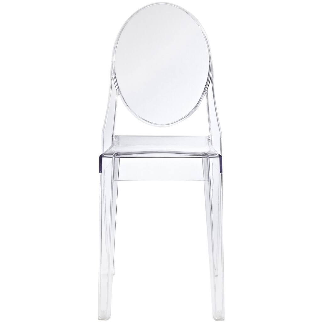 Daily Boutik Stackable Clear Acrylic Dining Chair for Indoor or Outdoor Use - 15" x 20" x 36"