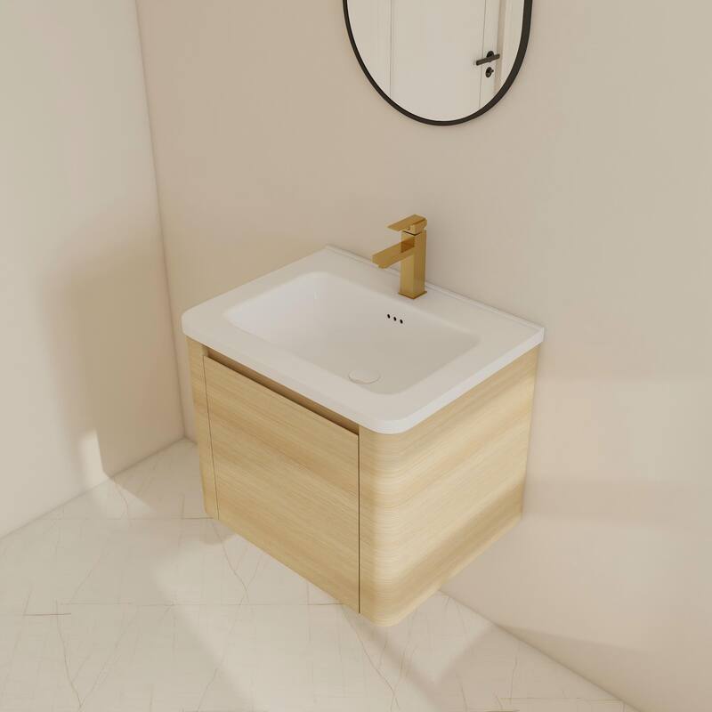 BNK 24''/28''/36''/40''/60''/68'' Bathroom Vanity With Sink, Floating Bathroom Vanity with Soft Close Doors and Shelf