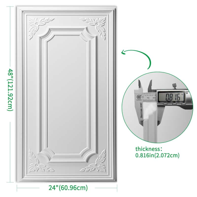 Art3d 12-Pack 24"x48" PVC 3D Wall Panel & Drop Ceiling Tiles, Cover 96 Sq.Ft.